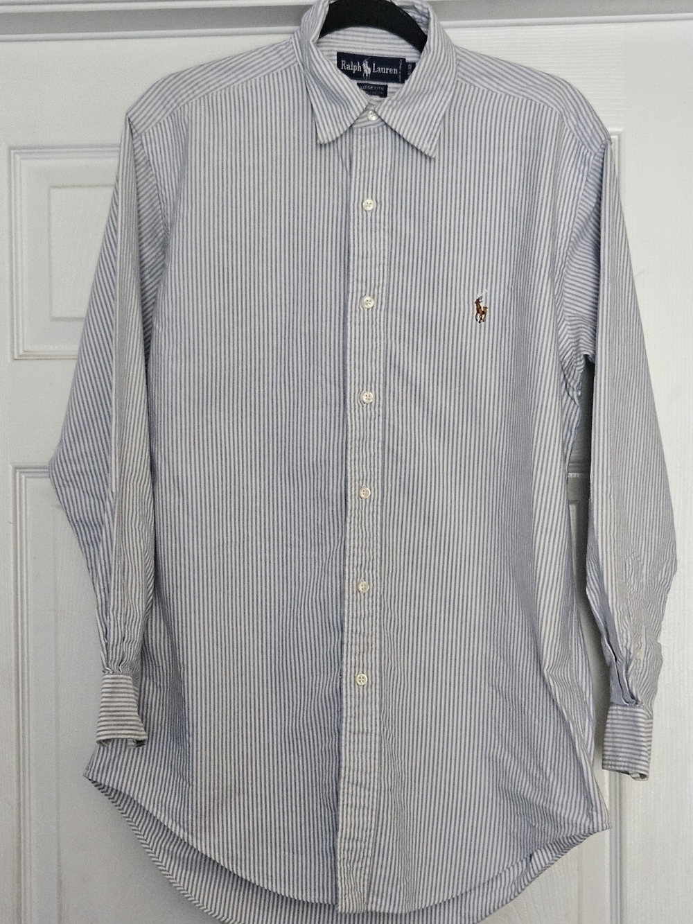 Ralph Lauren Light Blue and White Pinstripe Dress Shirt Sz 14.5/32